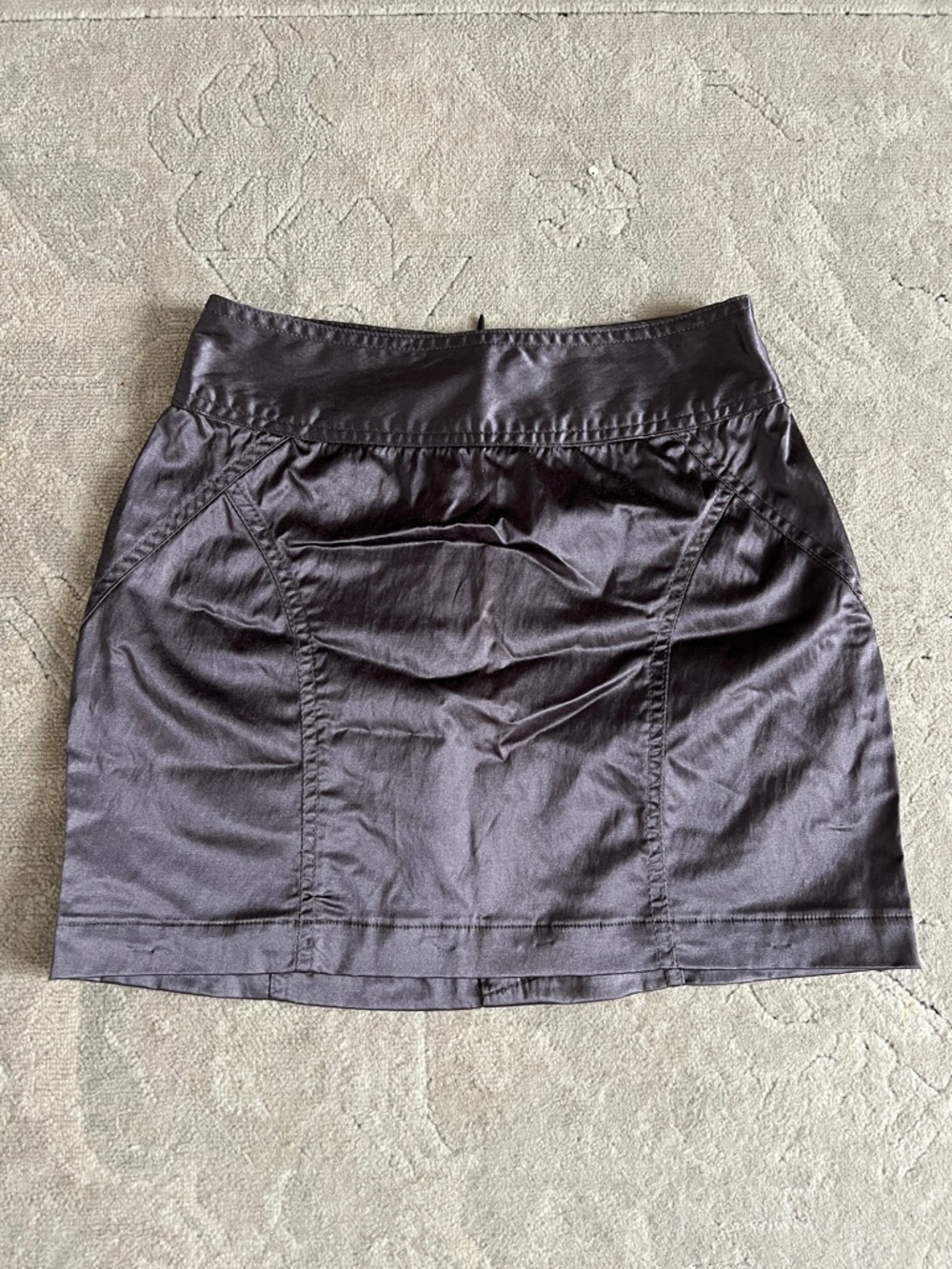 Satin Dark Gray Mini Skirt